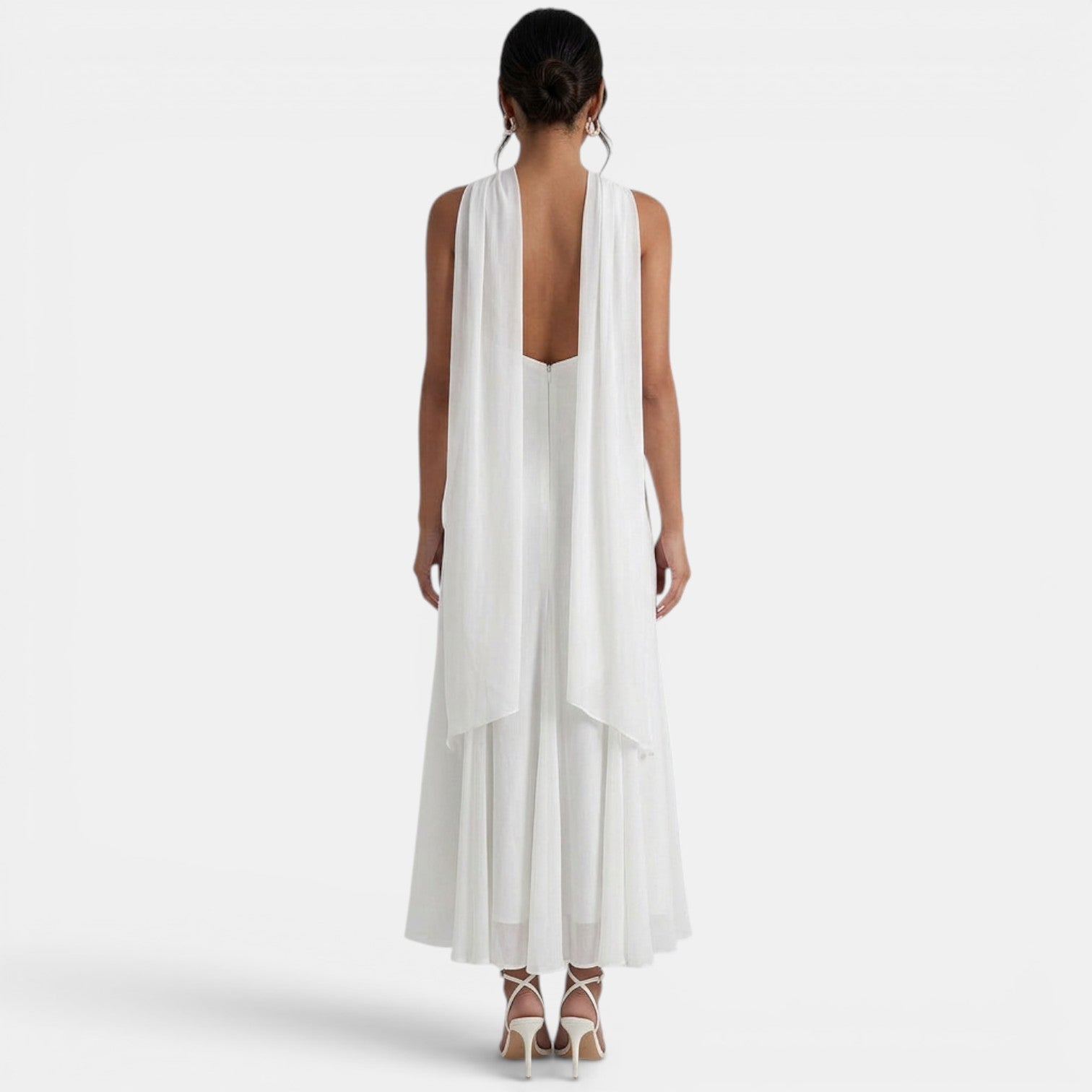 Women's Cross Neck Draped Maxi Dress