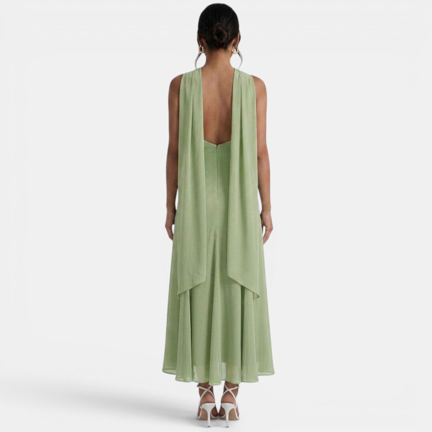 Women's Cross Neck Draped Maxi Dress