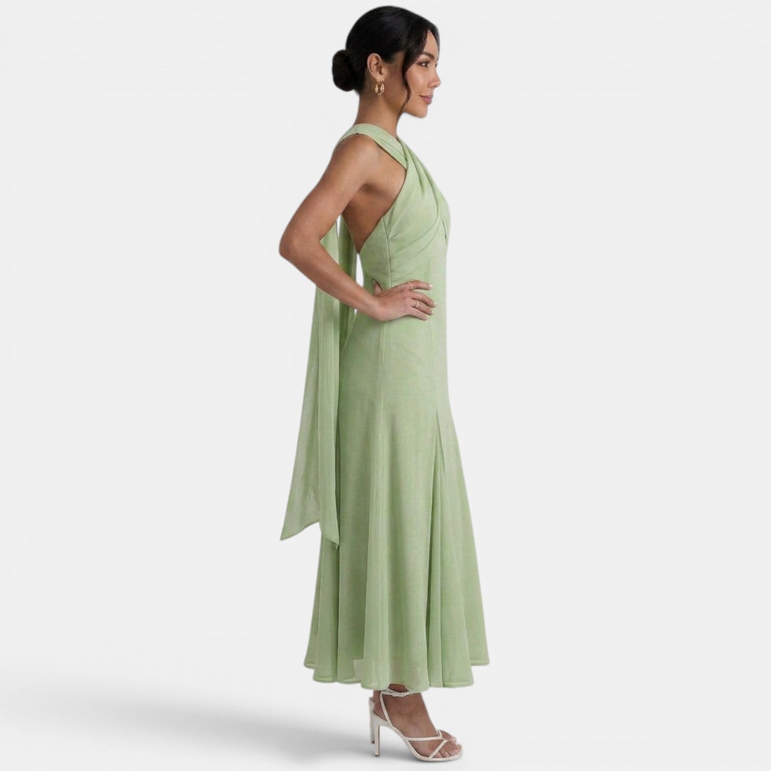 Women's Cross Neck Draped Maxi Dress