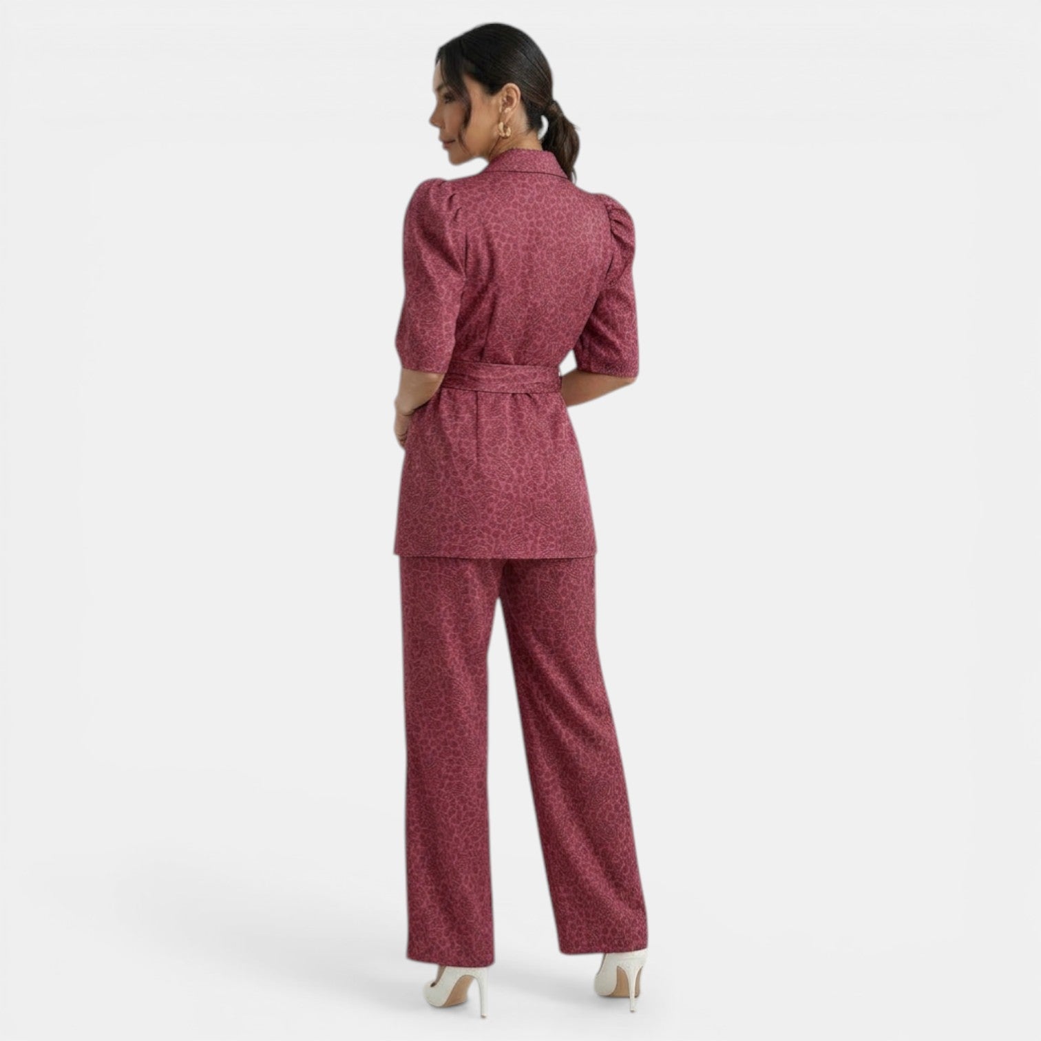 Women's Printed Blazer & Wide Leg Trouser Co-ord
