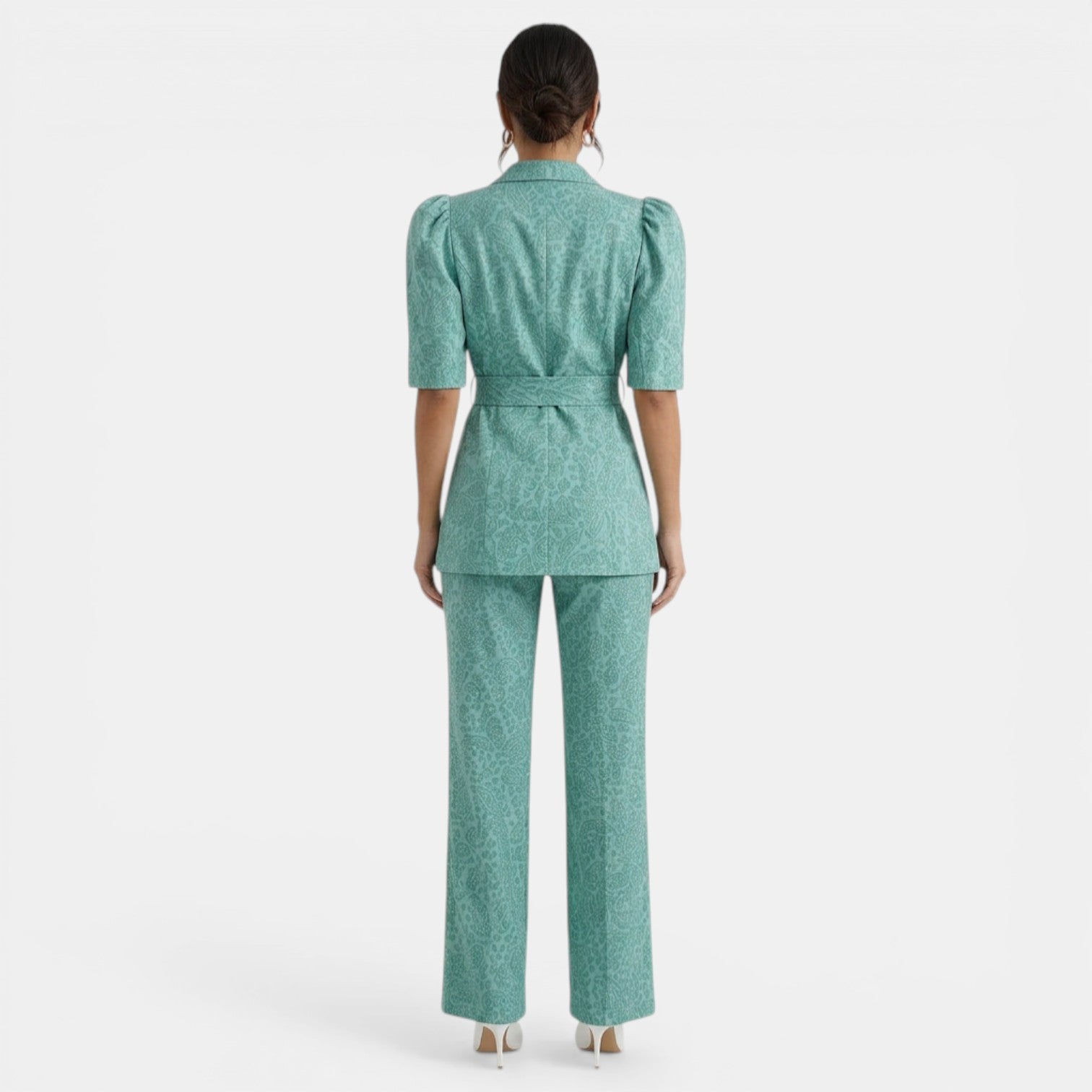 Women's Printed Blazer & Wide Leg Trouser Co-ord