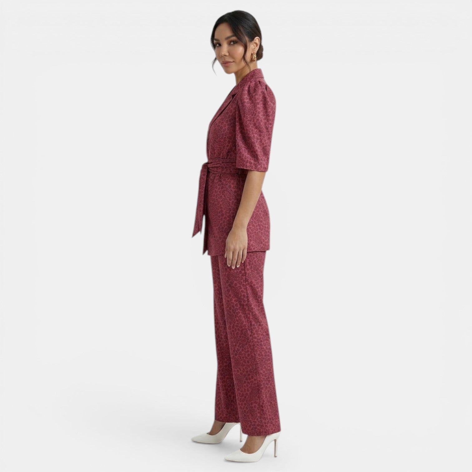 Women's Printed Blazer & Wide Leg Trouser Co-ord