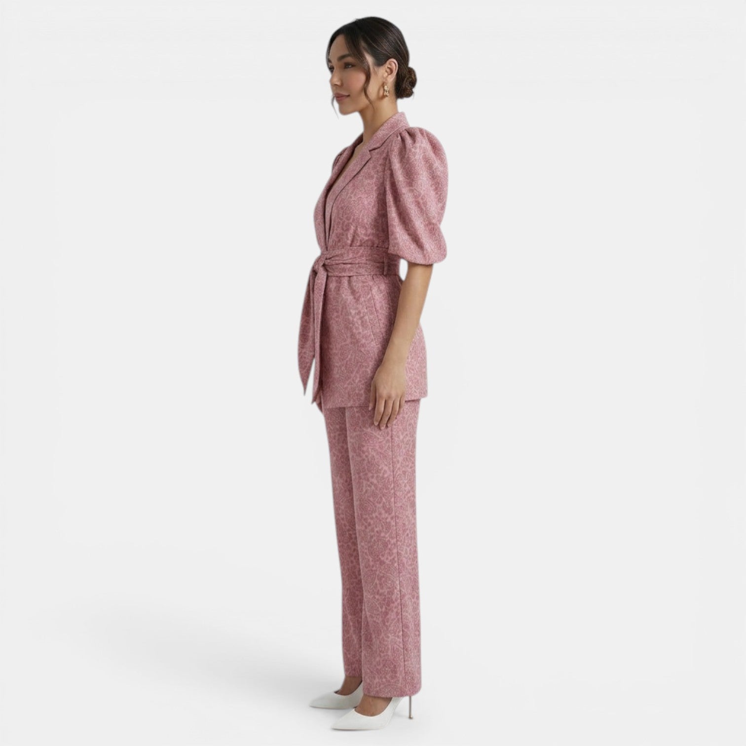 Women's Printed Blazer & Wide Leg Trouser Co-ord