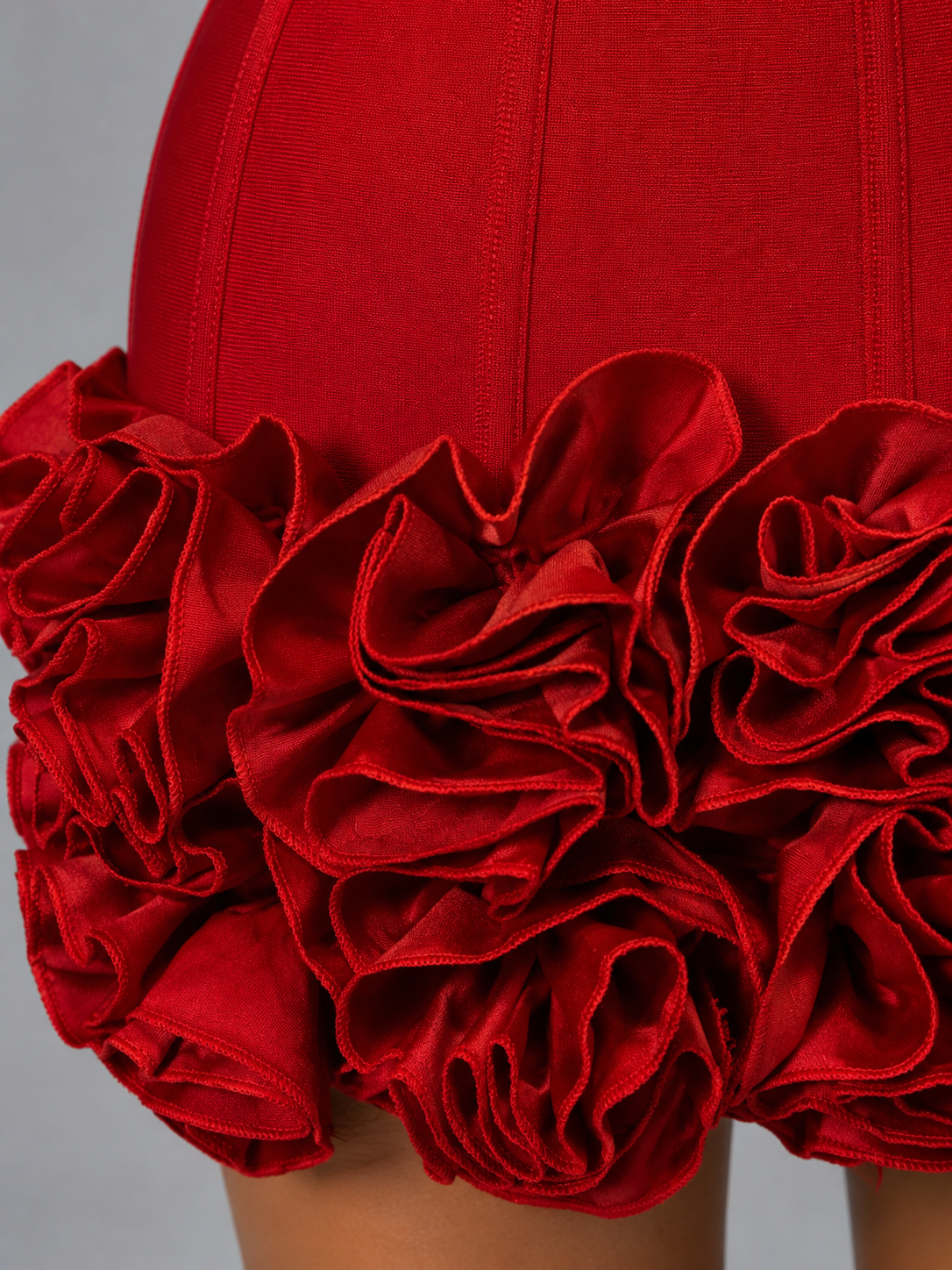Women's Strapless Corset Mini Dress with Ruffle Hem