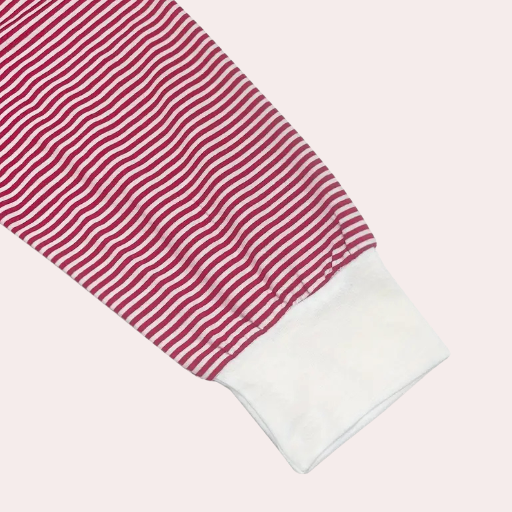 Women's Red Striped Pyjama Set | Long Sleeve Loungewear