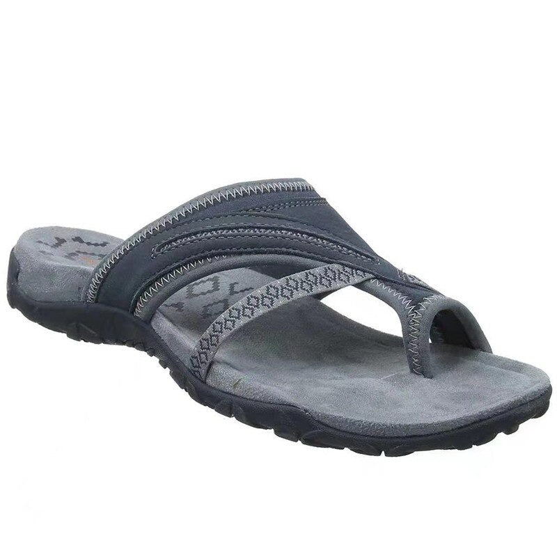 Toe-Loop Sandals with Cushioned Footbed and Crossover Straps
