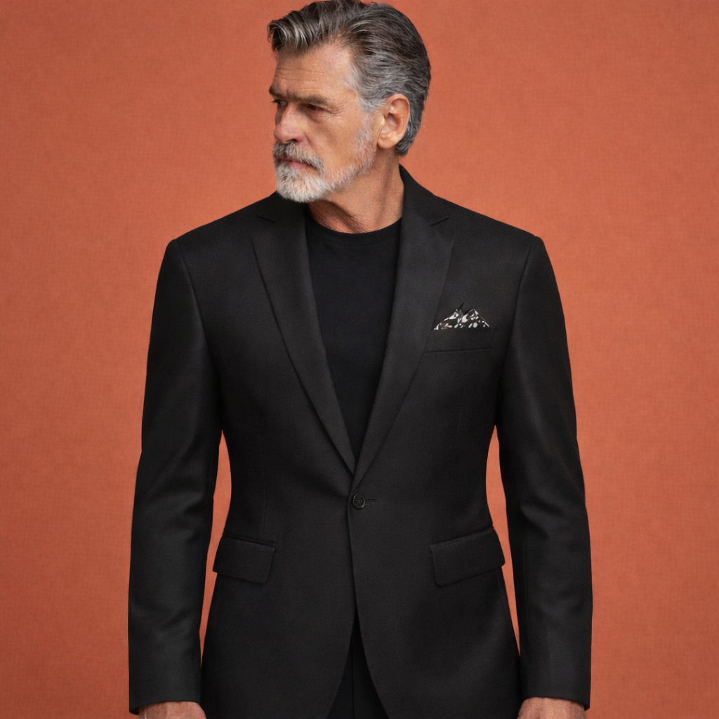 Men's Casual Blazer with Notch Lapel and Flap Pockets
