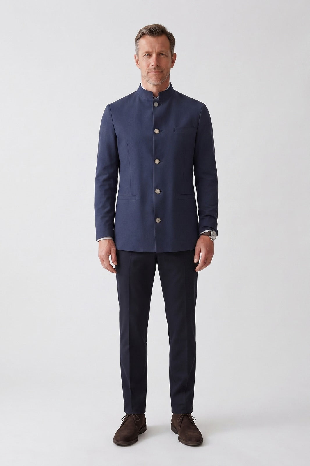 Gilet pour homme | Blazer ajusté à col Nehru
