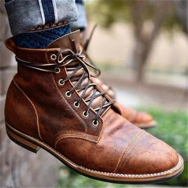 Męskie skórzane buty sznurowane | styl inspirowany tradycją