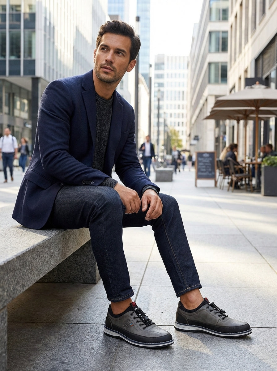 Men's Leather Derby Shoes | Smart Casual Lace-Up Brogues