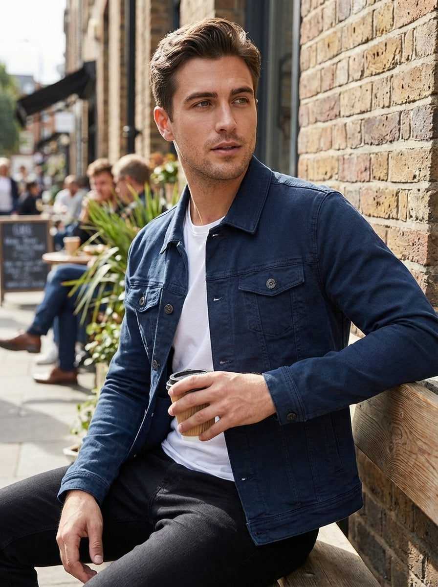 Men's Button Front Utility Jacket | Casual Everyday Overshirt