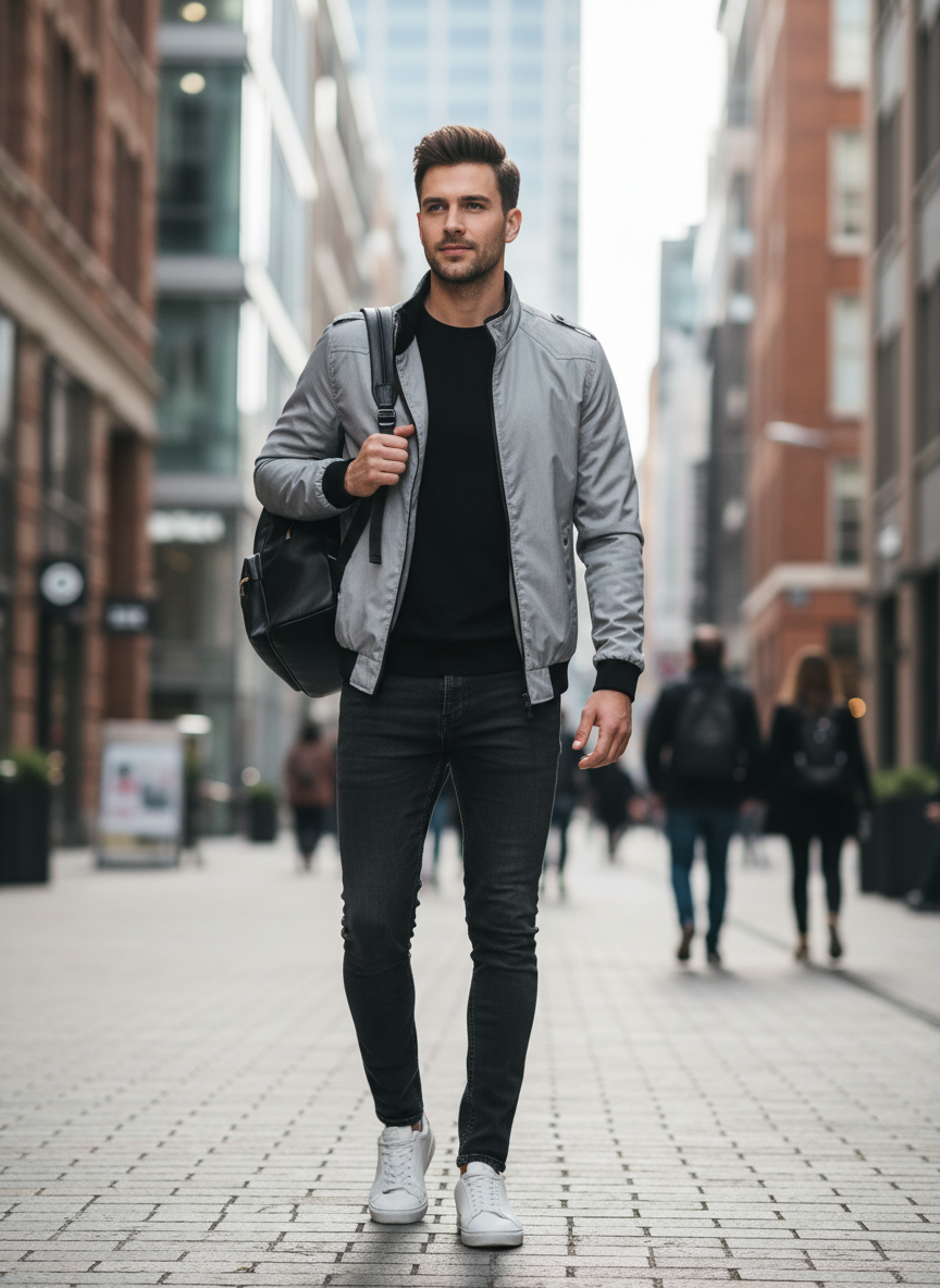 Men's Lightweight Rain Jacket | Casual Zip-Up Waterproof Coat