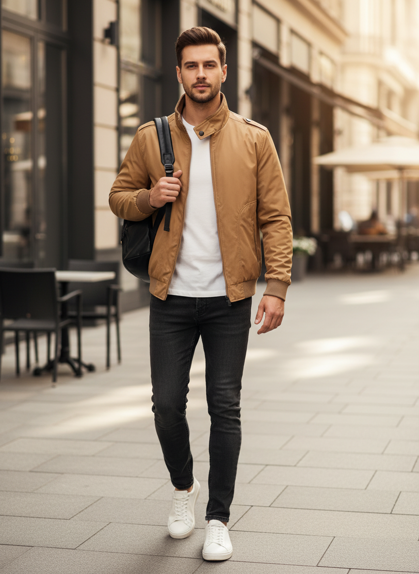 Men's Lightweight Rain Jacket | Casual Zip-Up Waterproof Coat