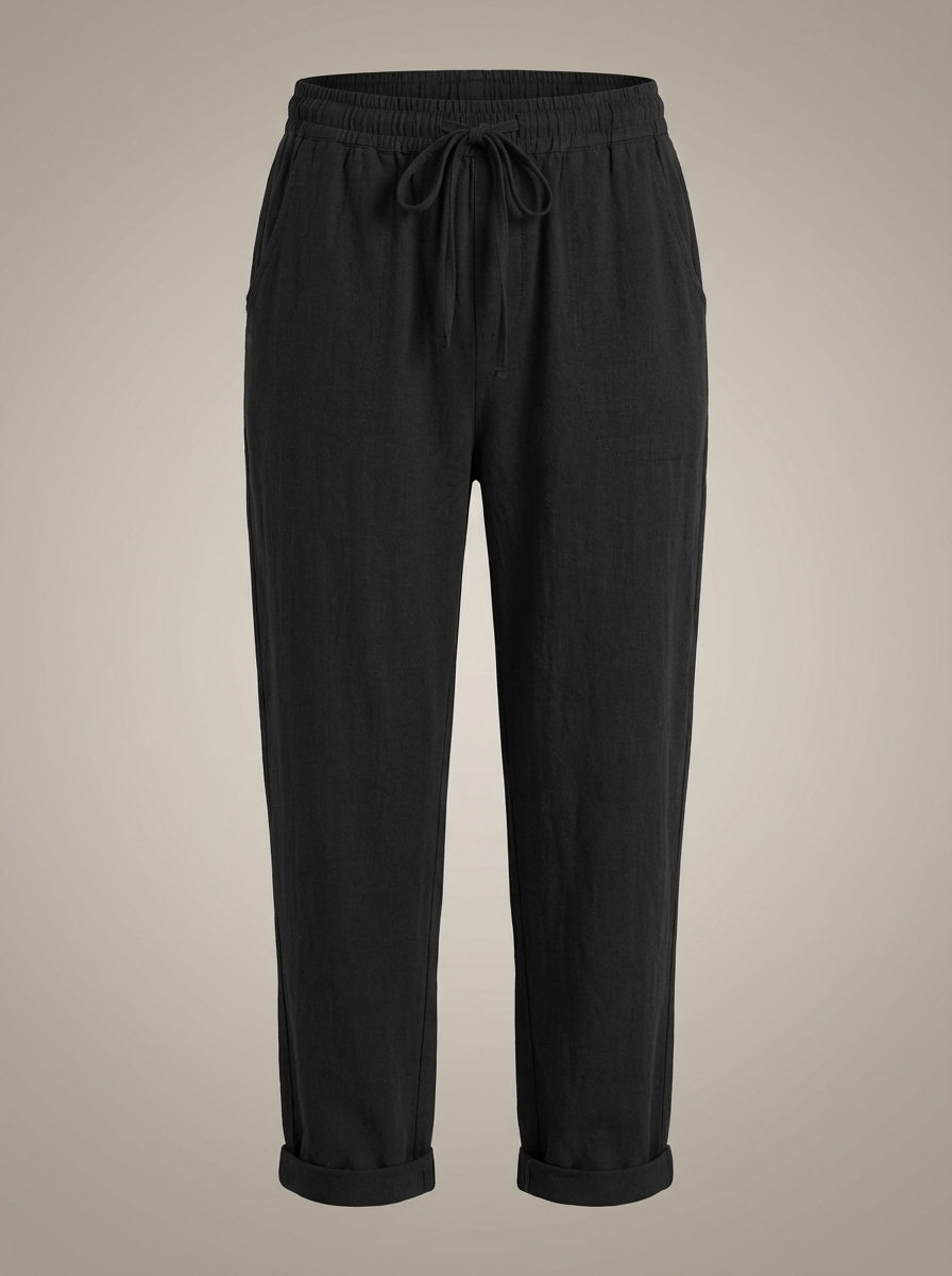 Pantalon décontracté pour femmes à taille avec cordon de serrage