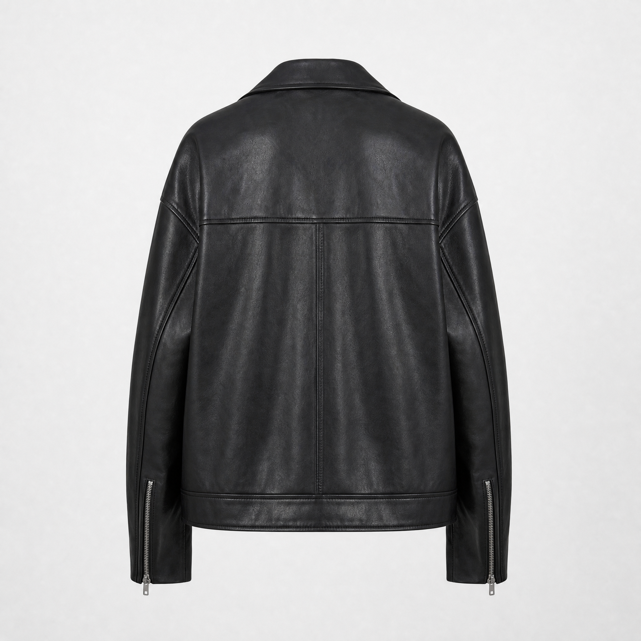 Veste décontractée pour femme en similicuir à fermeture éclair