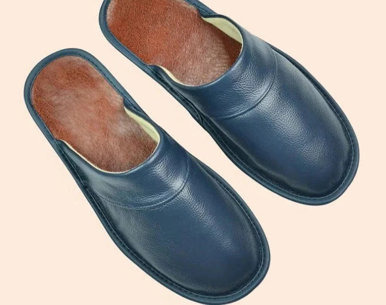 Chaussons homme en cuir | Chaussures d'intérieur décontractées
