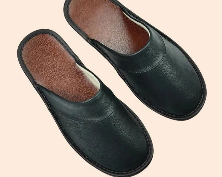 Chaussons homme en cuir | Chaussures d'intérieur décontractées
