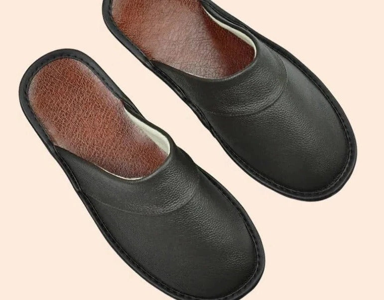 Chaussons homme en cuir | Chaussures d'intérieur décontractées
