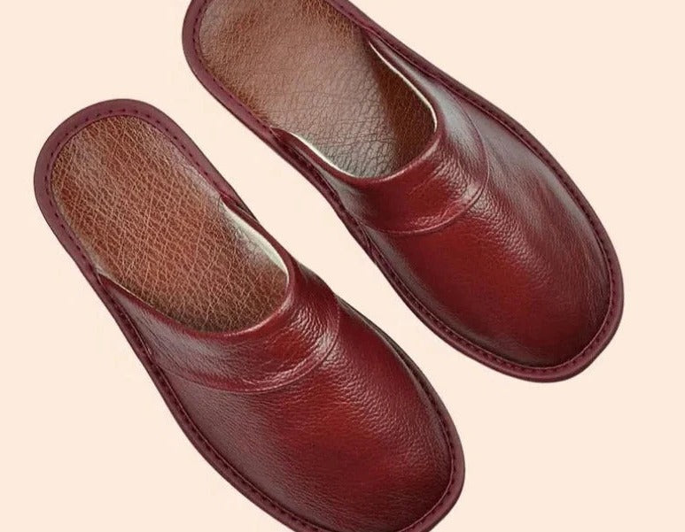 Chaussons homme en cuir | Chaussures d'intérieur décontractées