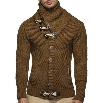 Men's Knitted Cardigan with Toggle Buttons