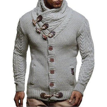 Men's Knitted Cardigan with Toggle Buttons