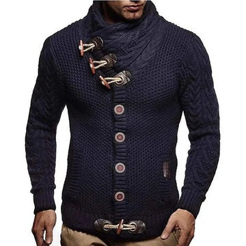 Men's Knitted Cardigan with Toggle Buttons