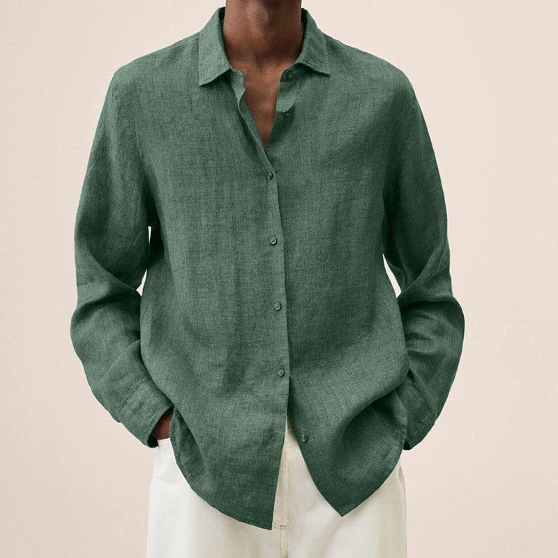 Chemise en flanelle oversize pour homme | Chemise boutonnée à coupe ample