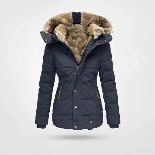 Women's Hooded Winter Jacket | Faux Fur Lined Parka Coat