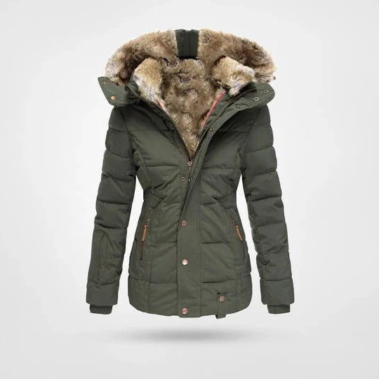 Women's Hooded Winter Jacket | Faux Fur Lined Parka Coat