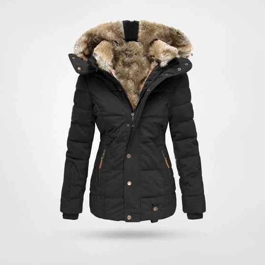 Women's Hooded Winter Jacket | Faux Fur Lined Parka Coat