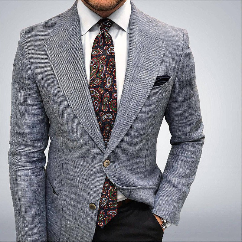 Męska dopasowana marynarka o kroju slim fit, zapinana na dwa guziki