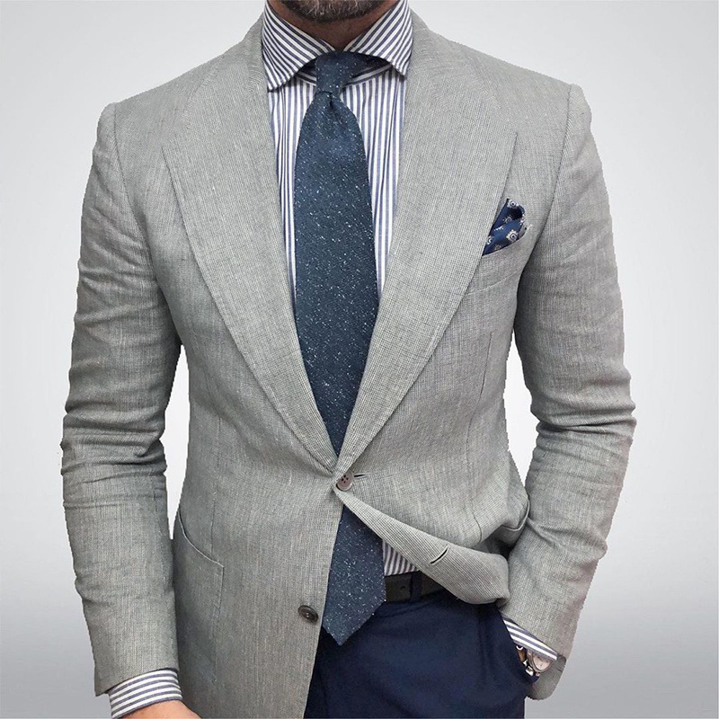 Męska dopasowana marynarka o kroju slim fit, zapinana na dwa guziki
