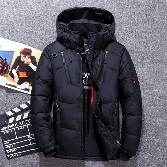Men's Insulated Winter Jacket with Adjustable Hood