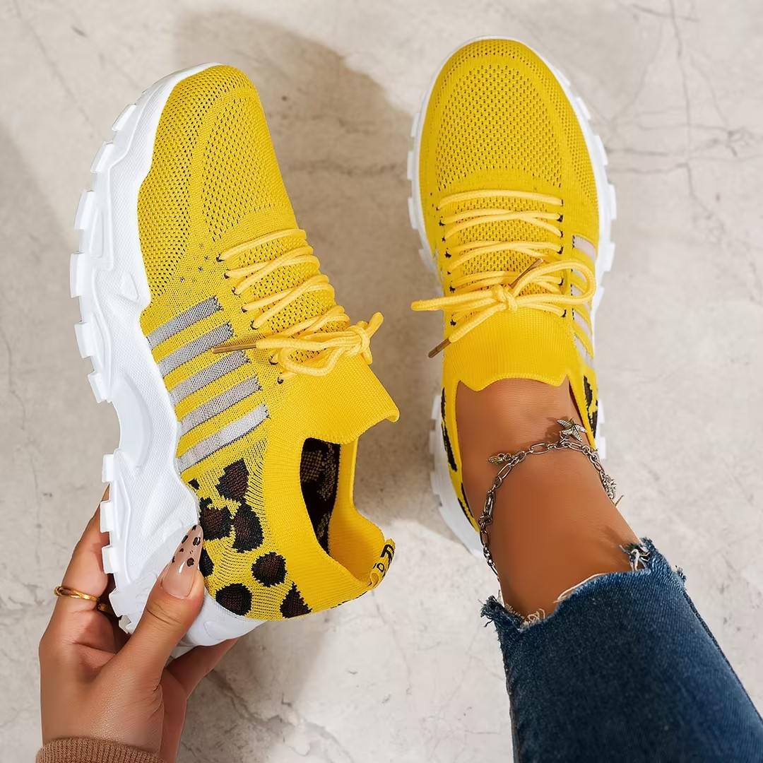 Knit Mesh Trainers with Chunky Sole