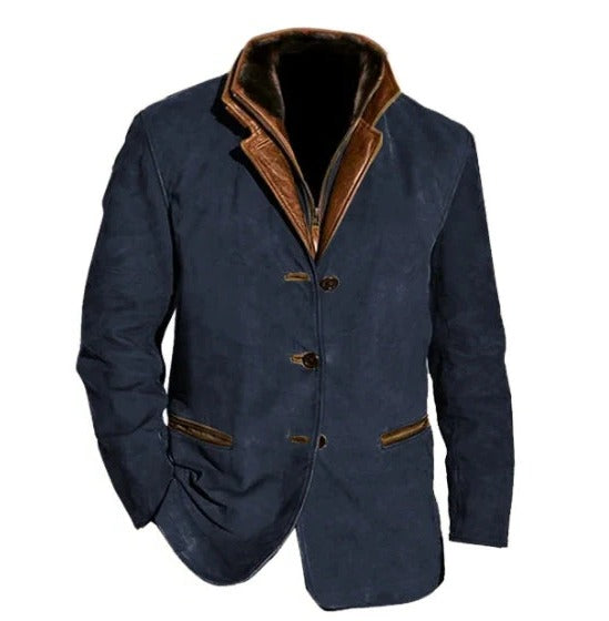 Men's Vintage Button Down Jacket | Brown Suede