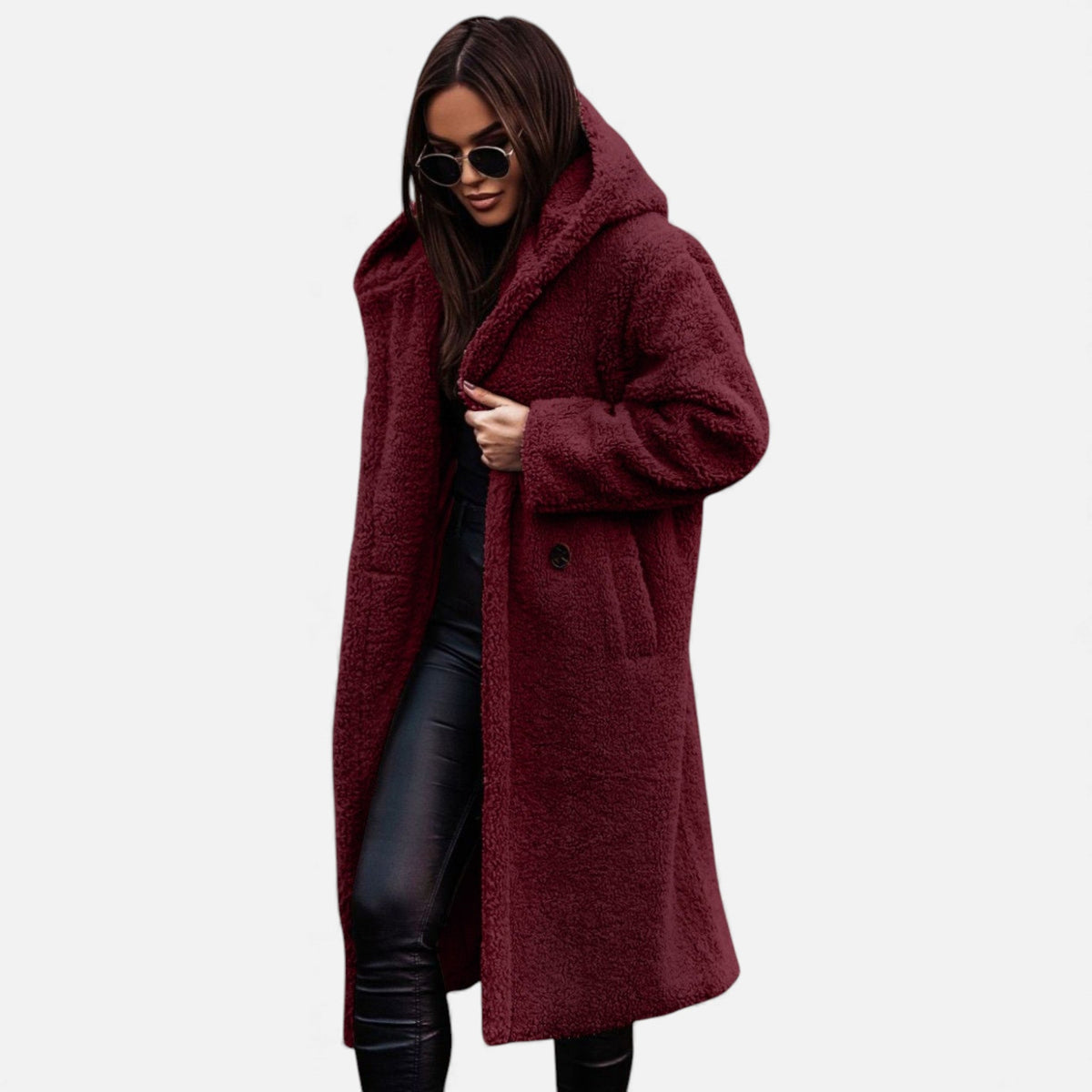 Women's Long Teddy Fleece Coat