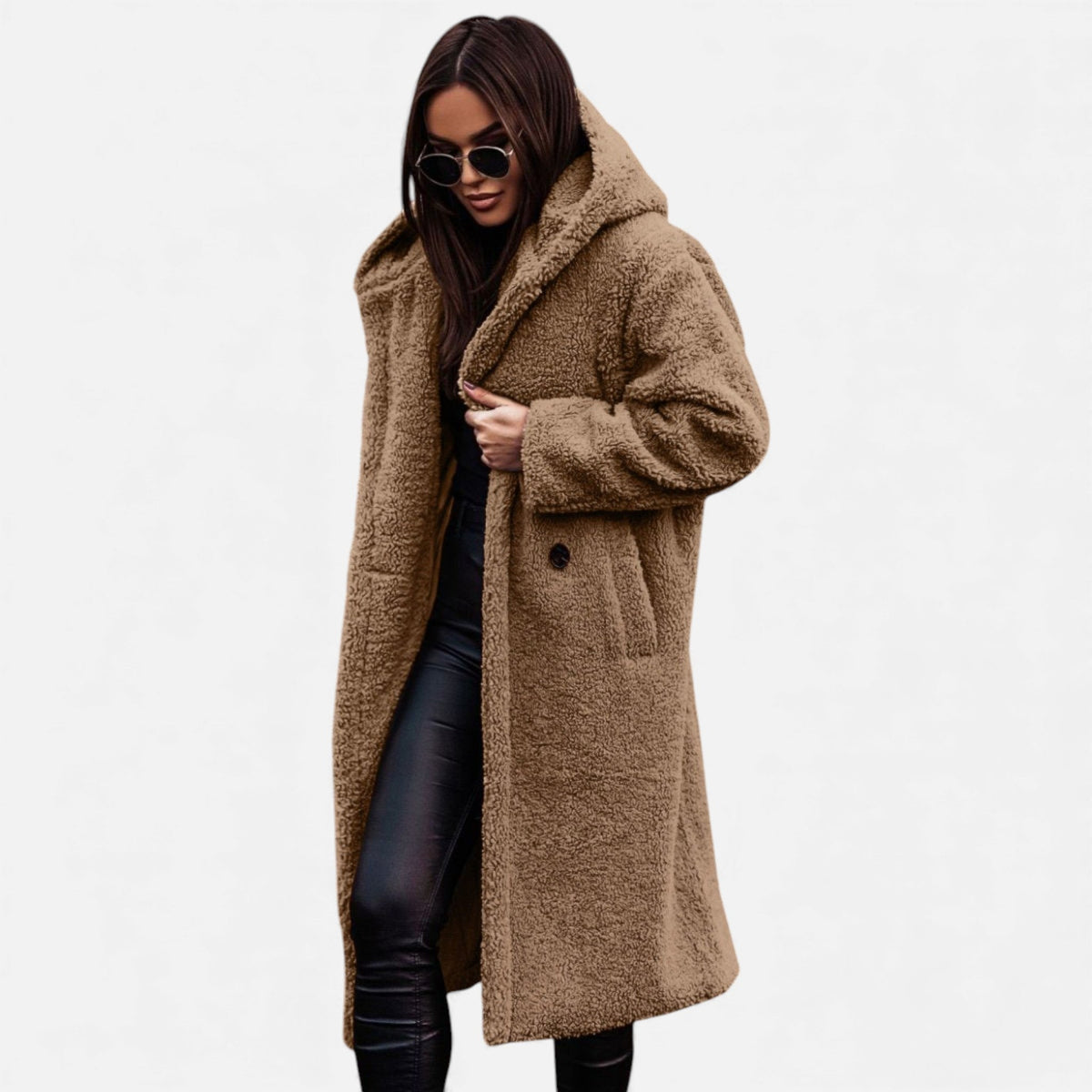Women's Long Teddy Fleece Coat