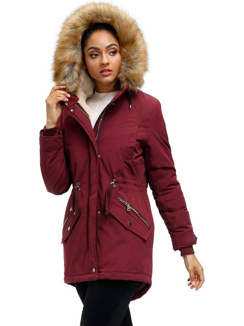 Women's Fleece Lined Hooded Parka | Long Winter Coat