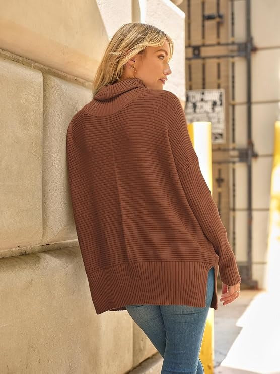 Women's Oversized Turtleneck Jumper | Longline Knit