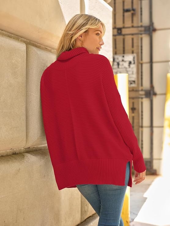 Women's Oversized Turtleneck Jumper | Longline Knit