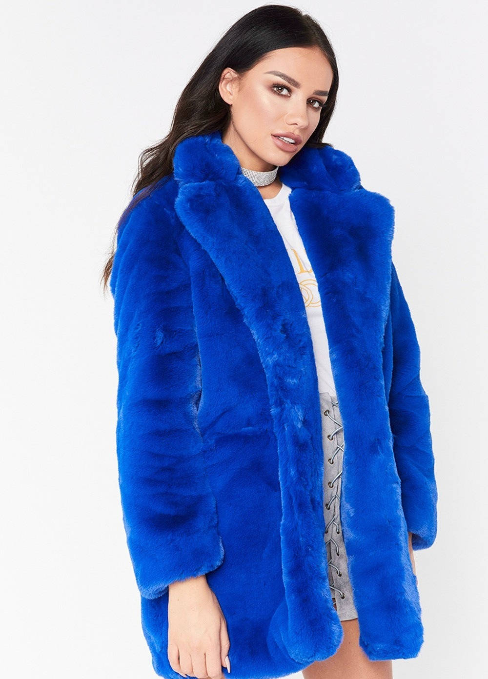 Women's Faux Fur Coat | Oversized Winter Lapel Jacket