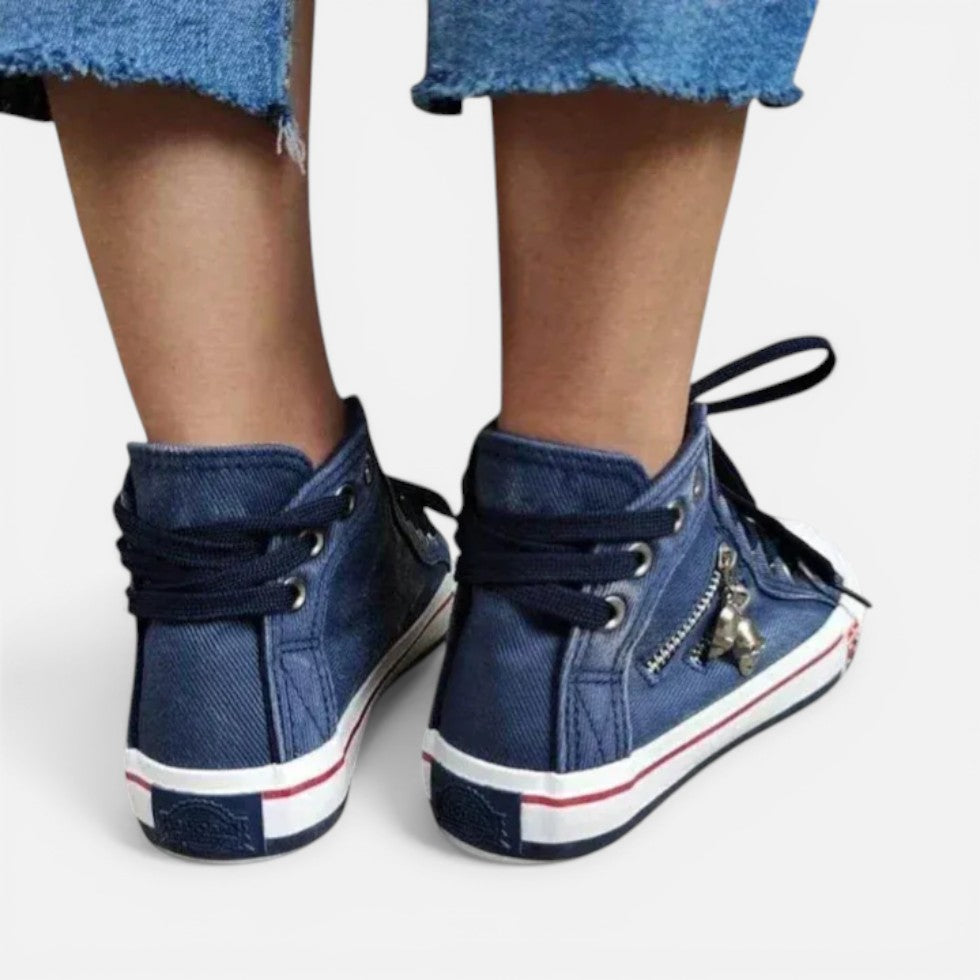 Women's High-Top Canvas Trainers