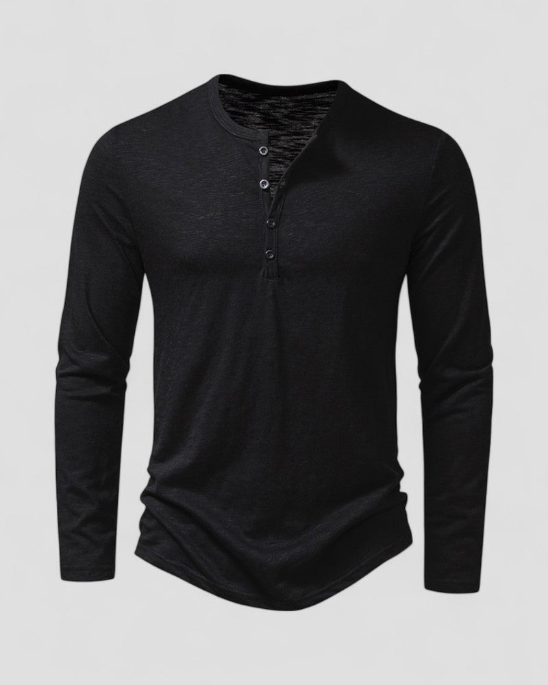 Men's Long Sleeve Henley T-Shirt