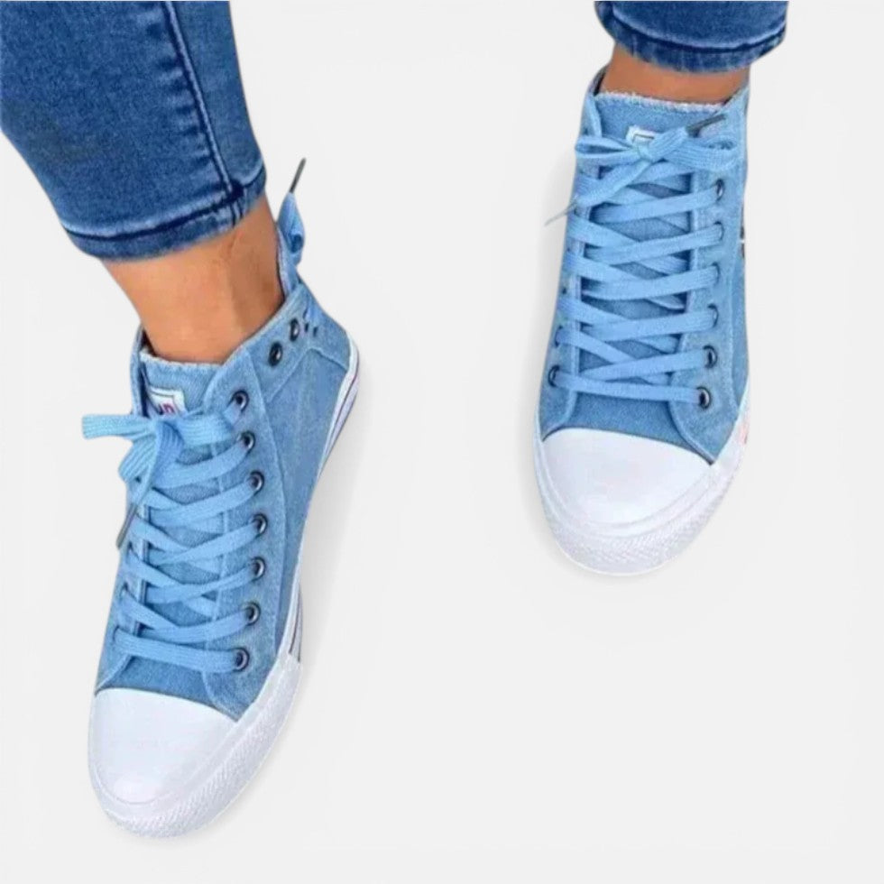 Women's High-Top Canvas Trainers