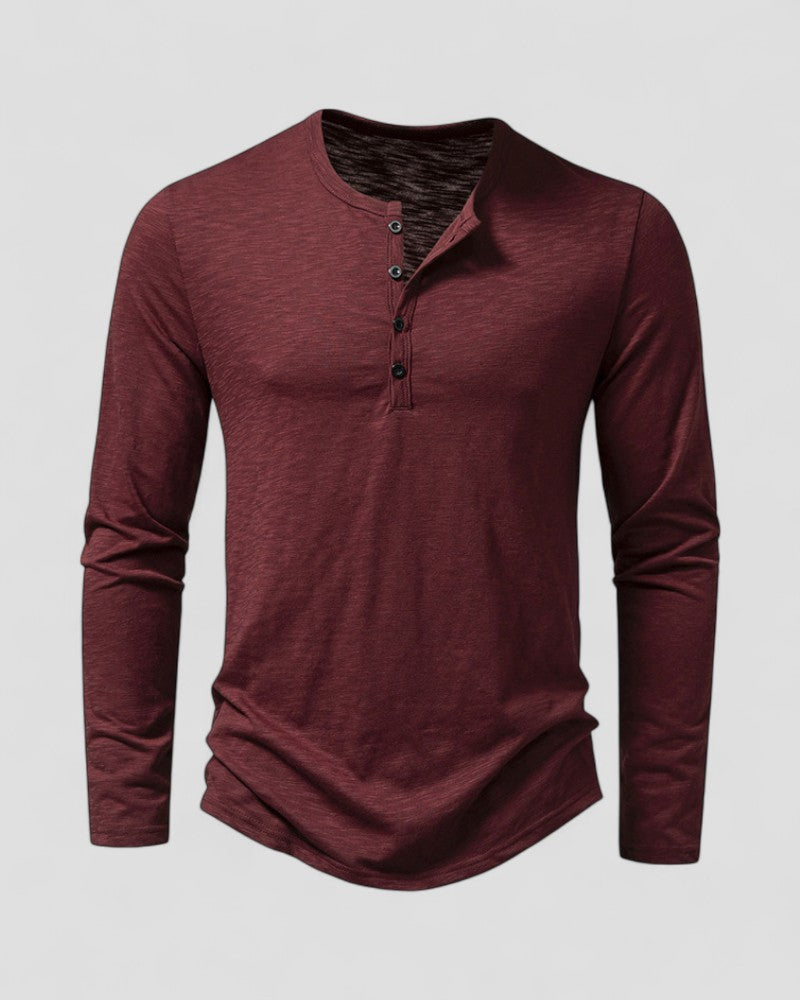 Men's Long Sleeve Henley T-Shirt