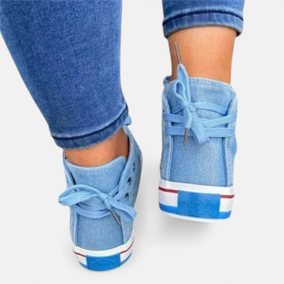 Women's High-Top Canvas Trainers