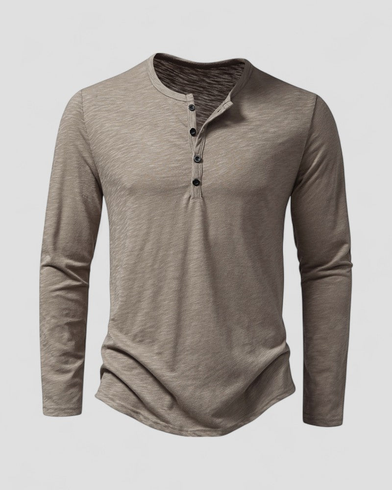 Men's Long Sleeve Henley T-Shirt
