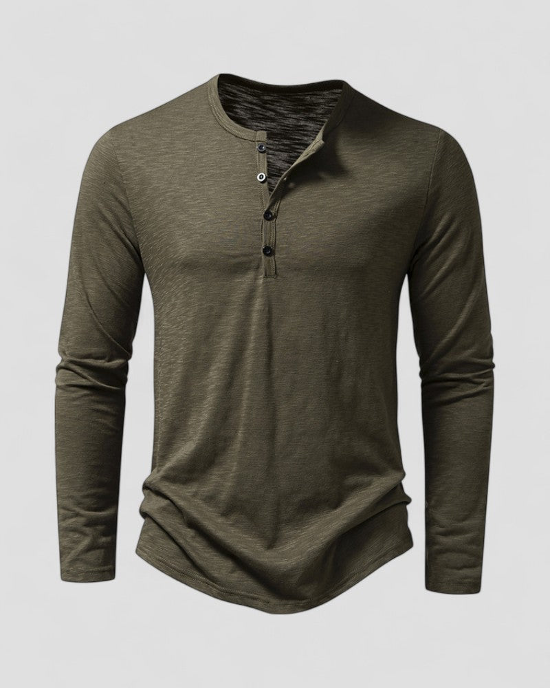 Men's Long Sleeve Henley T-Shirt