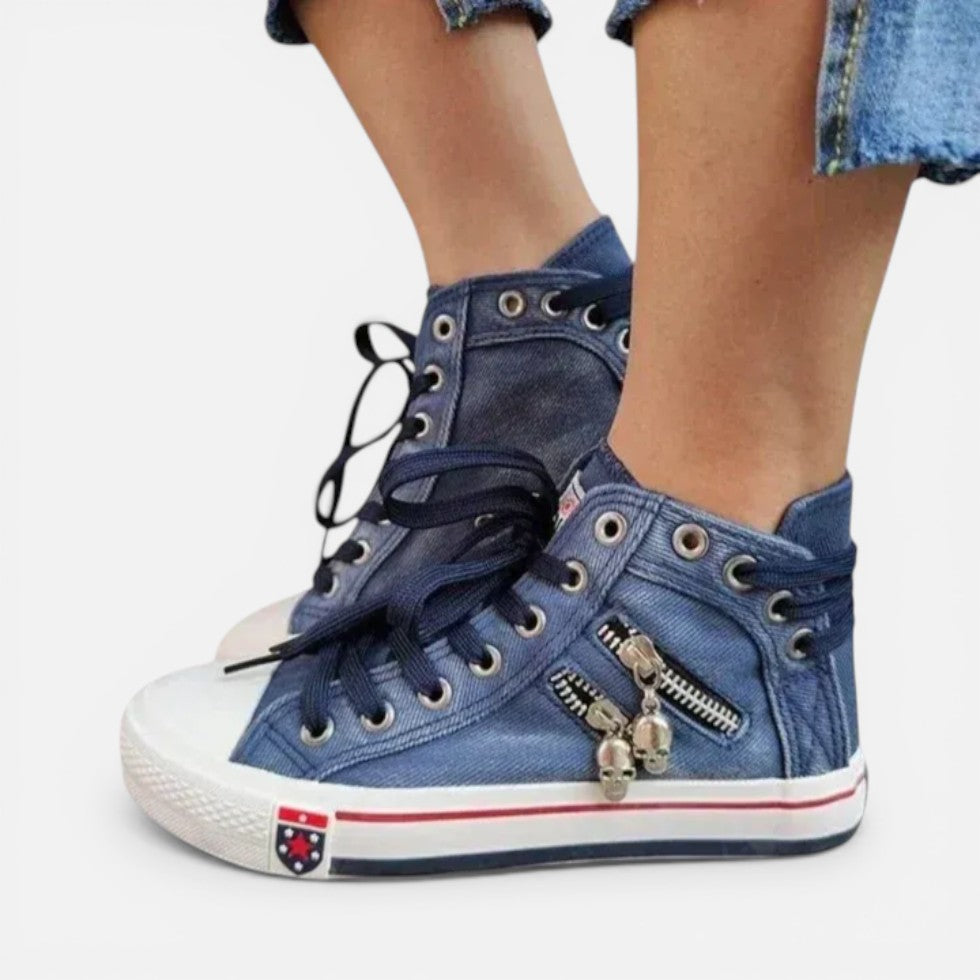 Women's High-Top Canvas Trainers