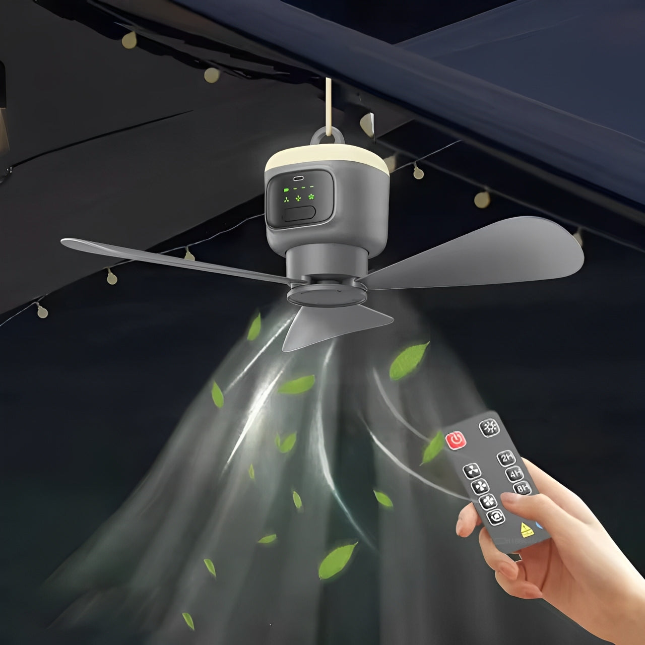 Hanging Fan with Remote Control and LED Light